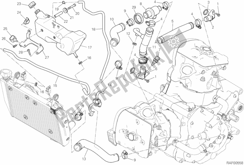 Todas las partes para Circuito De Enfriamiento de Ducati Hypermotard 939 Thailand 2017